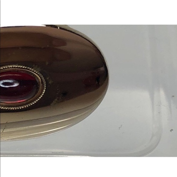 Anson Men's 40th HabandGoldToneRed StoneCuff Links - Picture 4 of 8